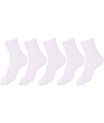 Dollar - White Cotton Boy's School Socks ( Pack of 5 )