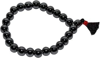 Real Seed Hematite Power Bracelet - Divine Natural Energized Reiki Crystal Semiprecious Gemstone Chips Yoga Healing Yoga and Meditation Crystal Cuff Bracelet for Women/Girls