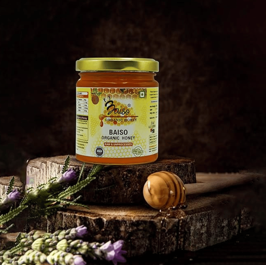 Baiso Organics Raw Unprocessed Multiflora Natural Honey - 250gm