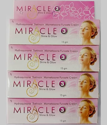 MIRACLE 3  SKIN CREAM ( PACK OF 4) Night Cream 60 gm Pack of 4