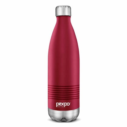 Pexpo Stainless Steel Hot and Cold Vacuum Insulated ISI Certified Flask, 750ml, Pink, Echo Delux | Lightweight & Keeps Drinks Hot/Cold for 24+ Hours