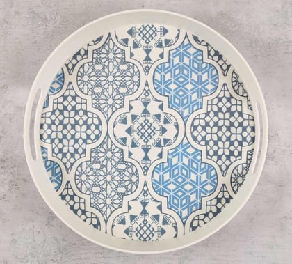 India Circus Mughal Jhali Round Large Bamboo Tray