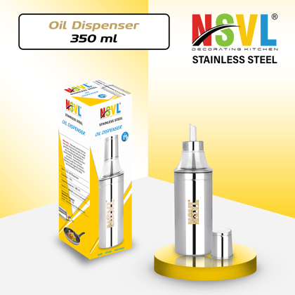 Nsvl Stainless Steel Oil Dispenser | Oil Container | Oil Pourer | Oil Pot | Oil Can| Oil Bottle-350 ML