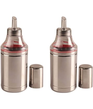 Dynore Oil dropper-500 ml Steel Oil Container/Dispenser Set of 2 500 mL