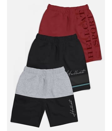 HELLCAT Pack of 3 Cotton Blend Shorts For Boys ( Multicolor )