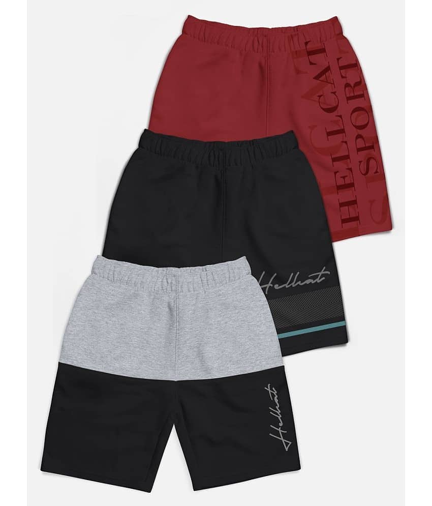 HELLCAT Pack of 3 Cotton Blend Shorts For Boys ( Multicolor )