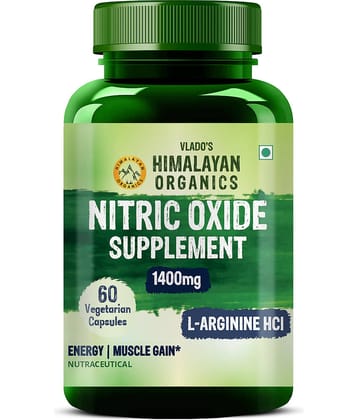 Vlado's Himalayan Organics Nitric Oxide Supplement with L- Arginine HCL 1400mg/Serve 60 Caps