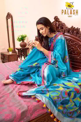 FLOWER DESIGNED LINEN DIGITAL PRINTED SAREE   1533