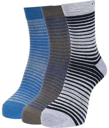 Force NXT Cotton Blend Men's Striped Multicolor Full Length Socks ( Pack of 3 )