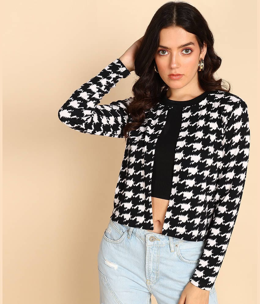 POPWINGS Polyester Blend Women's Shrugs - Black ( Single )