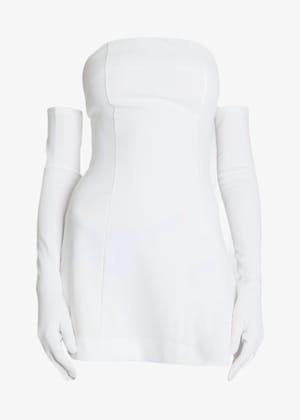 White Dress & Gloves Set-S