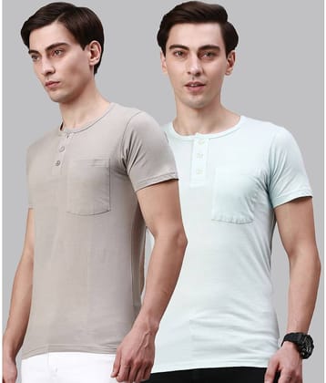 Lux Cozi - Multicolor Cotton Regular Fit Men's T-Shirt ( Pack of 2 )