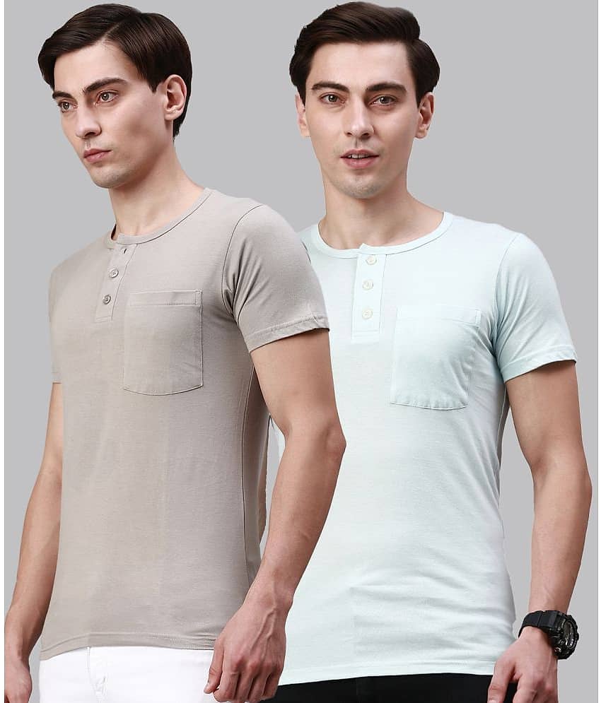 Lux Cozi - Multicolor Cotton Regular Fit Men's T-Shirt ( Pack of 2 )