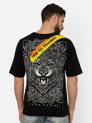 Punk Roar For Freedom Oversized Tshirt-L / Black