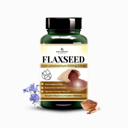 Flaxseed Vegan Capsules Plant-Based Omega-3 for General Wellness & Skin Support