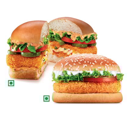 Hot"N'Saucy Burger+BK Veggie Burger.
