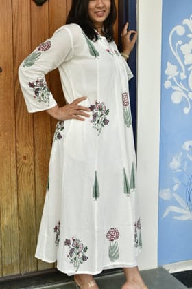 Cypress Love Kurta Dress : Handblock Cotton Kurta