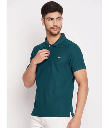 Riss Pack of 1 Cotton Blend Regular Fit Solid Half Sleeves Men's Polo T Shirt ( Lavender )