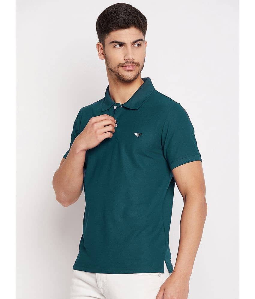 Riss Pack of 1 Cotton Blend Regular Fit Solid Half Sleeves Men's Polo T Shirt ( Lavender )