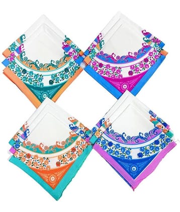 Royal Mart Premium Cotton Handkerchiefs – 13*13 Colorful Prints for Women/Girls (Pack of 12, Multicolor. Designs Will Vary as per Availability