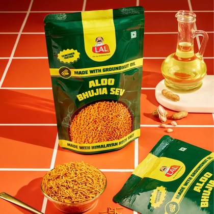 Lal Aloo Bhujia Sev Made with Groundnut Oil & Himalayan Rock Salt - 150g