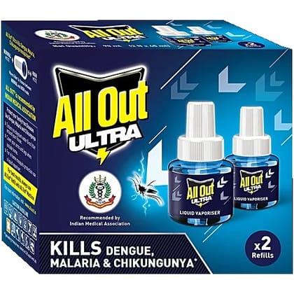 All Out Ultra Liquid Vaporiser Mosquito Repellent Refills, 45 ml (Pack of 2) All Out Ultra Liquid Vaporiser Mosquito Repellent Refills, 45 ml (Pack of 2)
