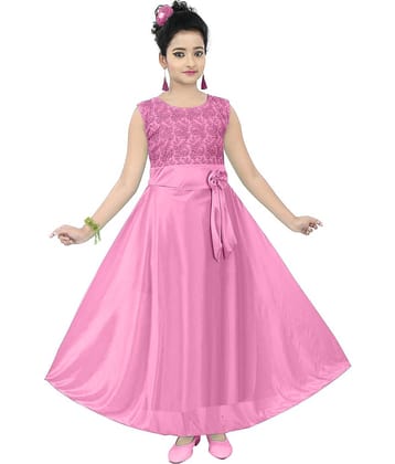 9stiches Satin Dress For Girls ( Pack of 1 , Pink )