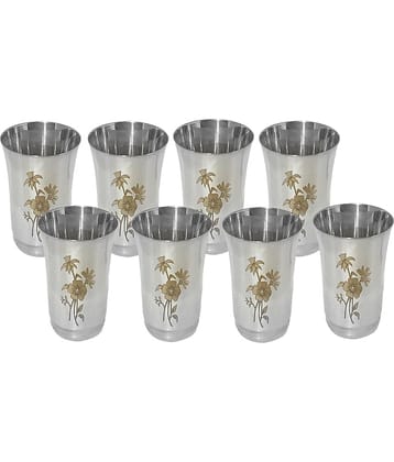 A & H ENTERPRISES - Daily Use Water Steel Glasses Set 300 ml ( Pack of 8 )
