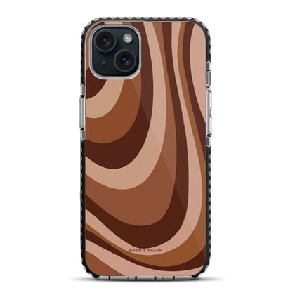 Brown swril pattern iPhone 15 Stride Phone Case-Stride