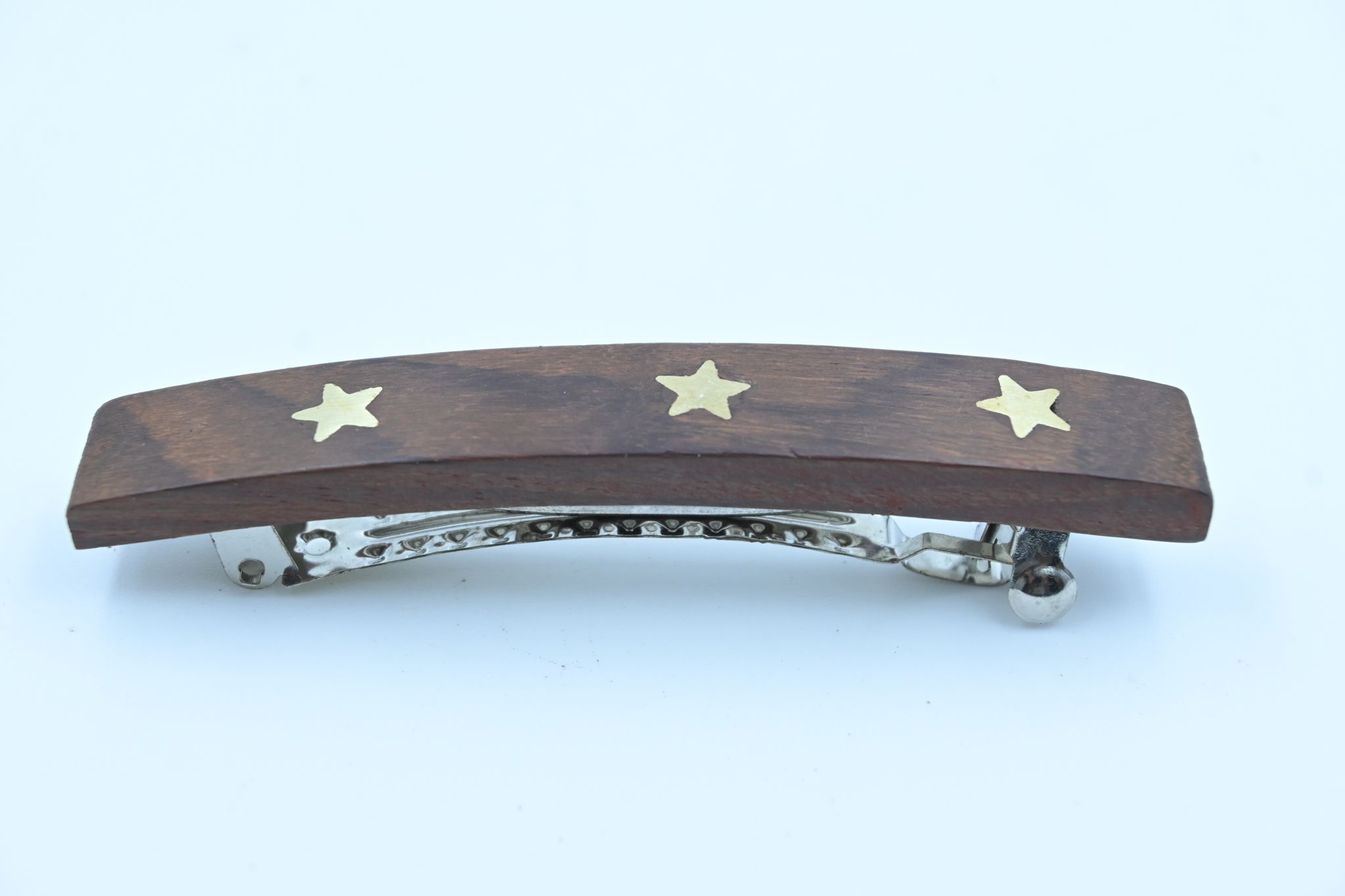 Wooden Star Inlay Hair Clip