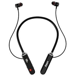 Foxin FoxBeat 150 Wireless Bluetooth 5.0 Upto 25 Hours Working Time Digital Display Lightweight Ergonomic Neckband Voice Asistence IPX4 Sweat-Resistant Magnetic Earbuds (Shoot Black).