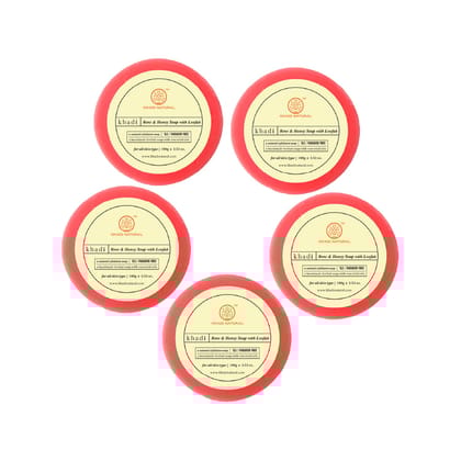 Khadi Natural Rose & Honey Loofah Soap Combo Pack Of 5 – 100gm Each