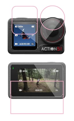 M.G.R.J® Tempered Glass Screen Protector for DJI Osmo Action 5 Pro Action Camera (Rel. 2024) Black / not found