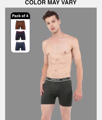 Dollar Lehar Mens Combed Cotton Trunk - Pack of 4 - (Colour May Vary)