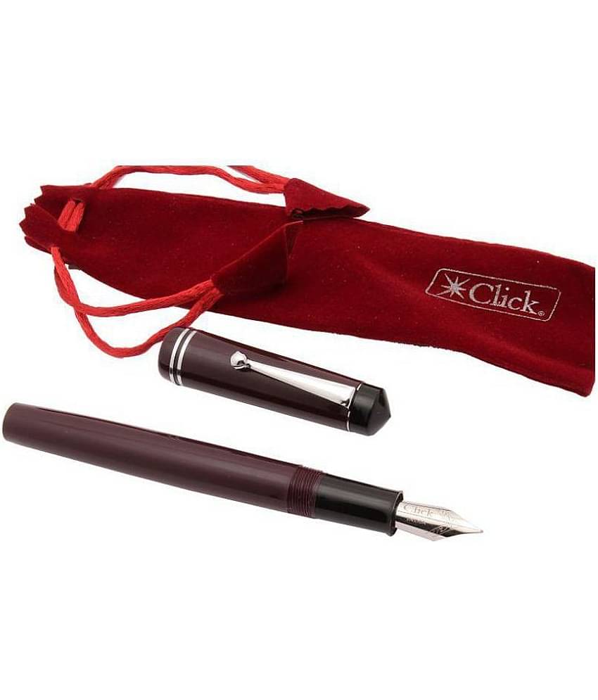 Glare Collection Diplomate Acrylic Fountain Pen With FLEX NIB ,Converter -Maroon