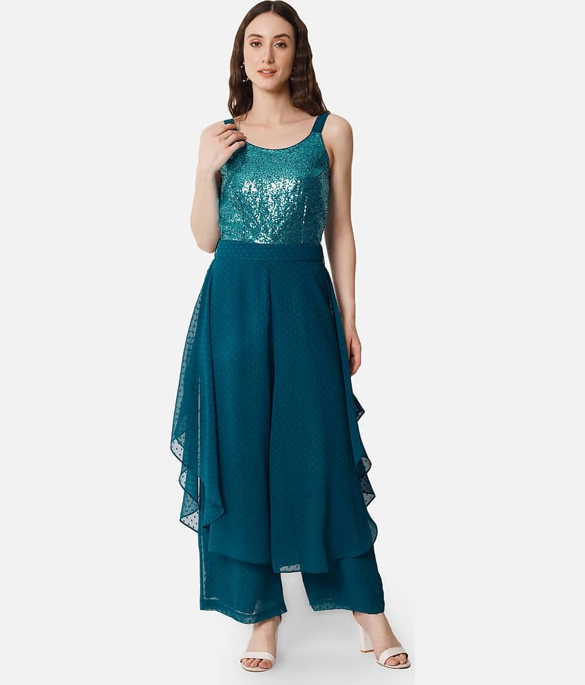 ALL WAYS YOU - Blue Georgette Regular Fit Women's Jumpsuit ( Pack of 1 )