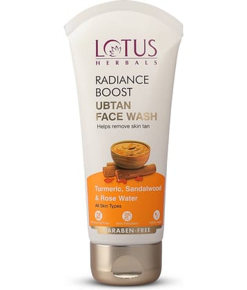 Lotus Herbals Radiance Boost Ubtan Face Wash , Turmeric, Sandalwood & Rose Water , 100G