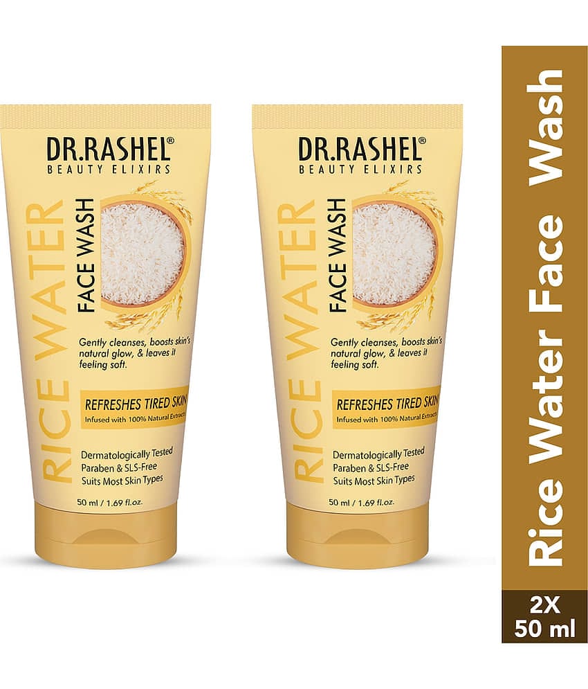 DR.RASHEL 100% Natural Extracts Rice Water Face Wash 50 ml, ( Pack of 2 )
