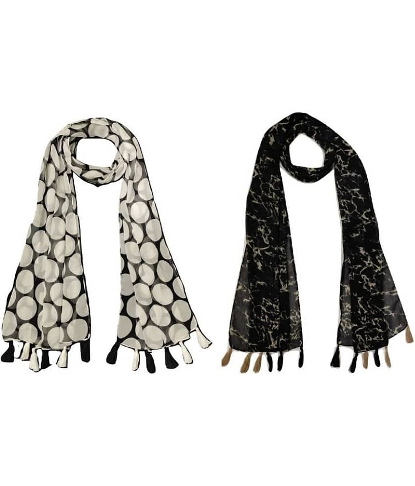 stolevilla Multi Printed Poly Cotton Yarn Stoles ( Pack of 2 )