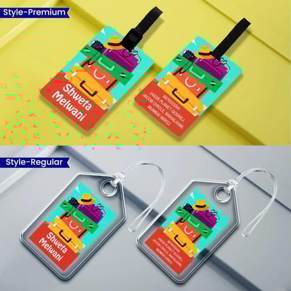 Personalized Luggage Tags - Ready To Go Design-Regular Bag Tags / Set of 2