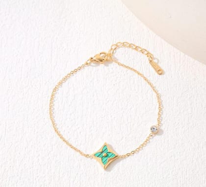 Stainless Steel Colourful Flower Bracelet- STBR 5096