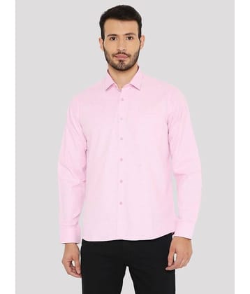 Maharaja Cotton Blend Slim Fit Checks Full Sleeves Men's Casual Shirt - Pink ( Pack of 1 )