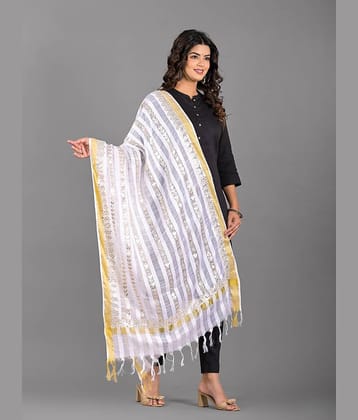Apratim White Cotton Women's Dupatta - ( Pack of 1 )