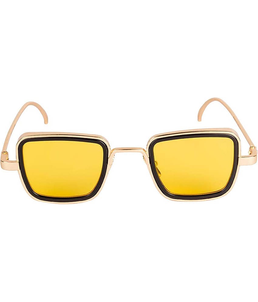 Kanny Devis - Gold Rectangular Sunglasses ( Pack of 1 )