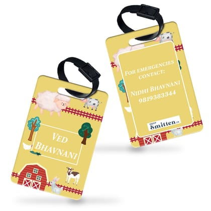 Farm Friends Bag Tag (kids)-Yellow