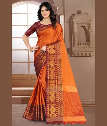 LEELAVATI Silk Woven Saree With Unstitched Blouse Piece ( Multicolor )