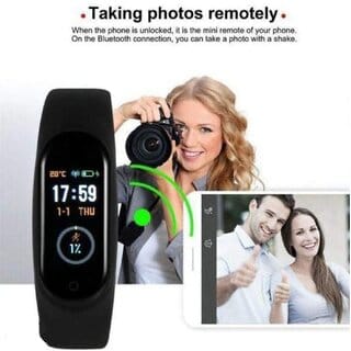 AXTON M4 Bluetooth Fitness Smart Band Waterproof And Blood Pressure Heart Rate Heart Monitor Fitness Tracker Smart Watch Most Usable Device For Everyone Wrist Friendly Band ( Black )