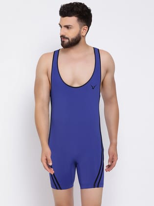 Invincible Men’s Wrestling Suit-Blue / S