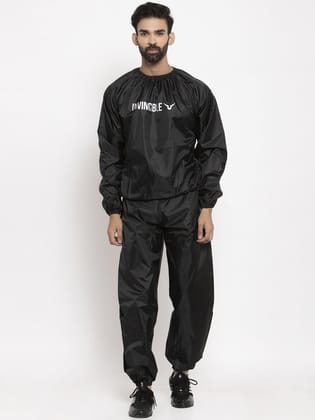 Invincible Unisex Nylon Sauna Suit-Black / M