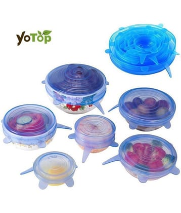 Designeez 6Pcs/Set Lid Silicone Saran Food Wrap-Bowl Pot Stretch Lids Cover Pan Vacuum Lid Sealer Kitchen Tools